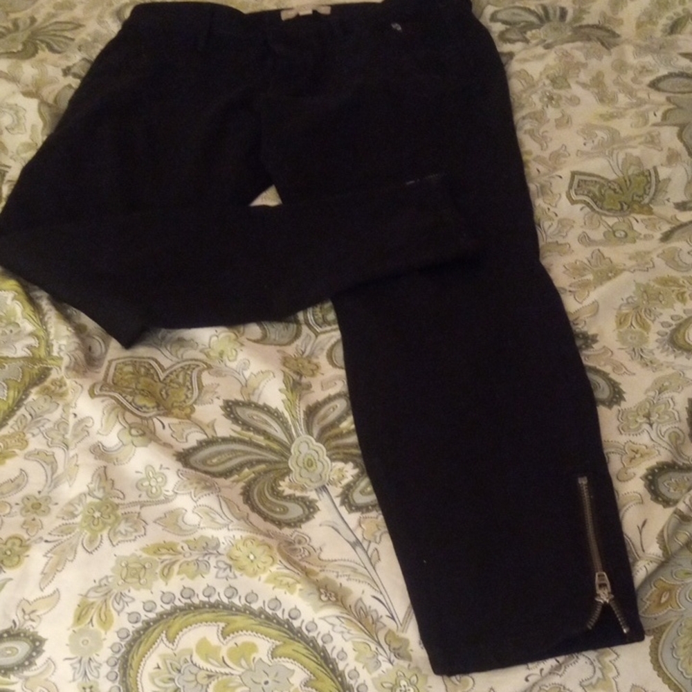 Banana Republic Women's Black Dress Pants with Ankle Zipper Accents Pre-owned